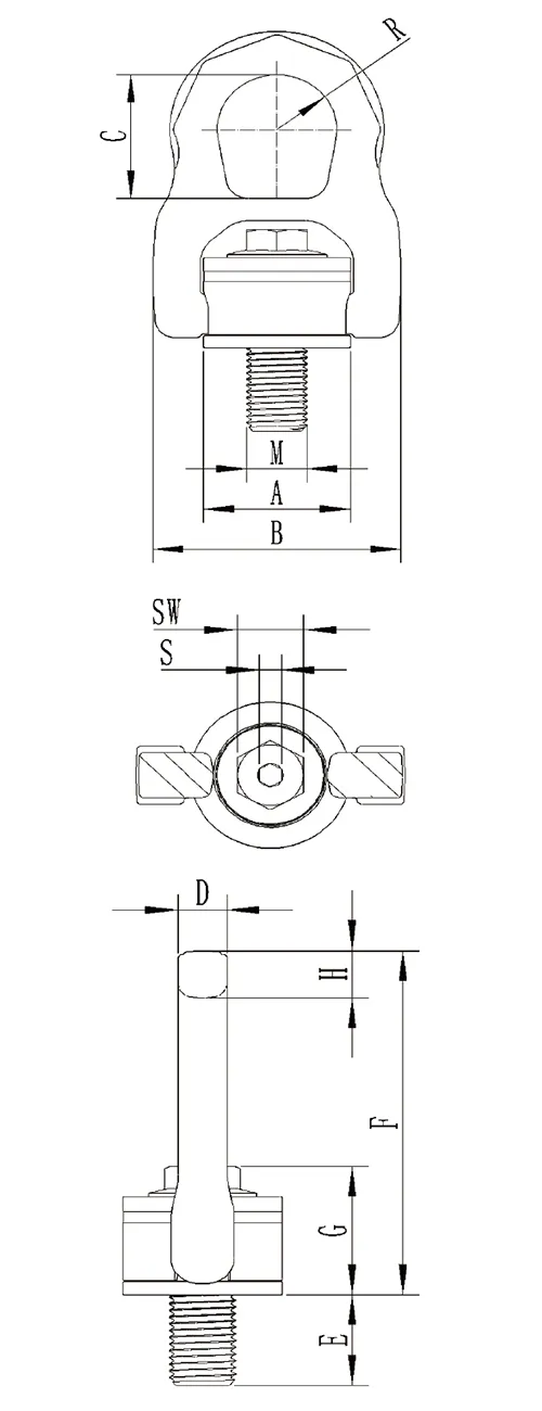 Cáncamo de elevación de rosca métrica, BLT104