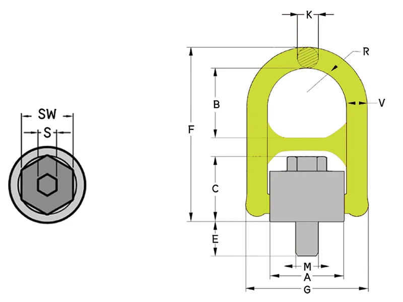 Cáncamo de servicio pesado (0.5-9t)